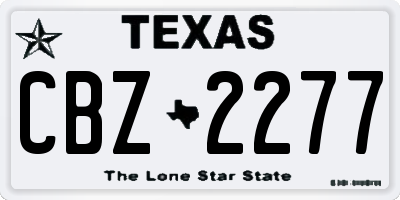 TX license plate CBZ2277