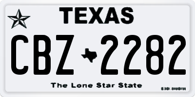 TX license plate CBZ2282