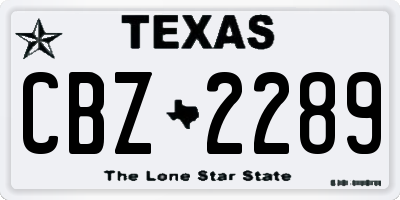 TX license plate CBZ2289