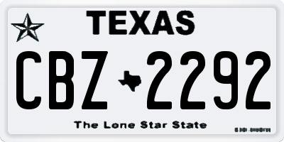 TX license plate CBZ2292