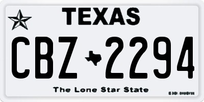 TX license plate CBZ2294
