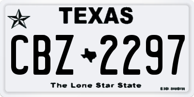 TX license plate CBZ2297
