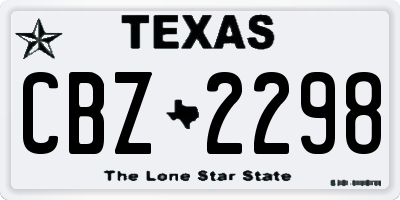 TX license plate CBZ2298