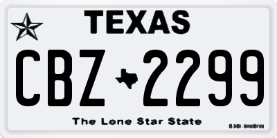 TX license plate CBZ2299