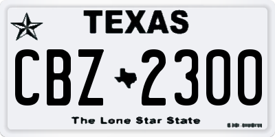 TX license plate CBZ2300
