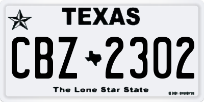 TX license plate CBZ2302