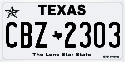TX license plate CBZ2303