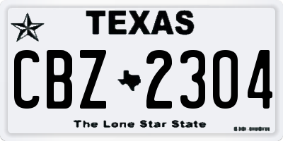 TX license plate CBZ2304