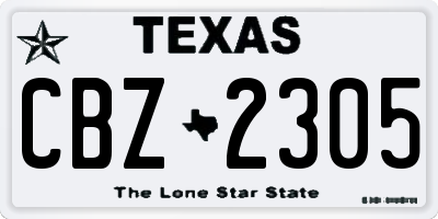 TX license plate CBZ2305