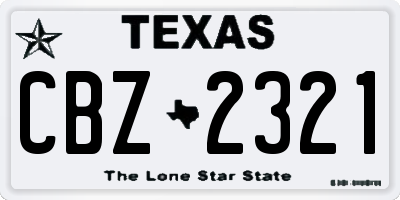 TX license plate CBZ2321