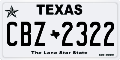TX license plate CBZ2322