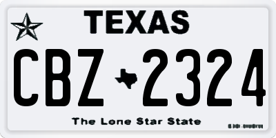 TX license plate CBZ2324
