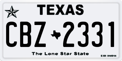 TX license plate CBZ2331