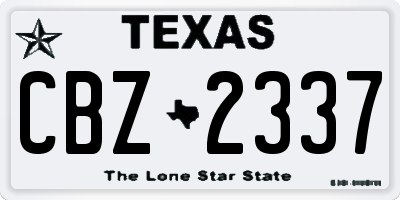 TX license plate CBZ2337