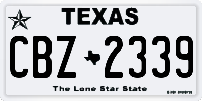 TX license plate CBZ2339