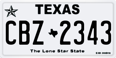 TX license plate CBZ2343