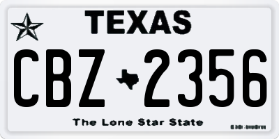 TX license plate CBZ2356