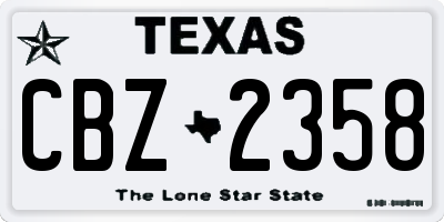 TX license plate CBZ2358