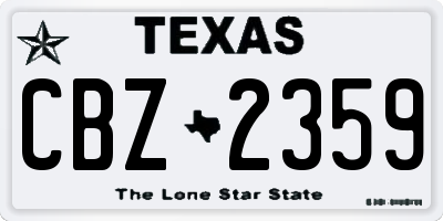 TX license plate CBZ2359