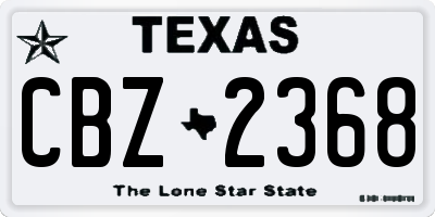 TX license plate CBZ2368