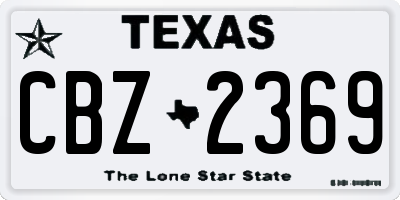 TX license plate CBZ2369