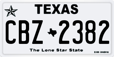 TX license plate CBZ2382