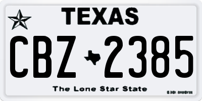 TX license plate CBZ2385