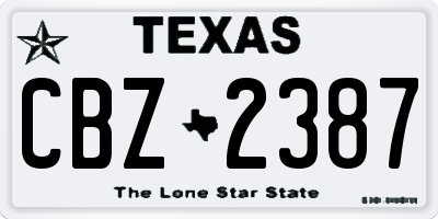 TX license plate CBZ2387