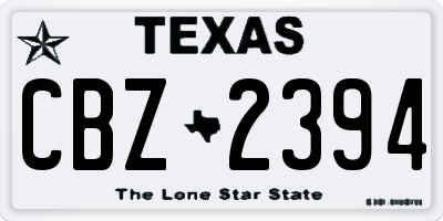 TX license plate CBZ2394