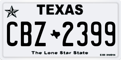 TX license plate CBZ2399