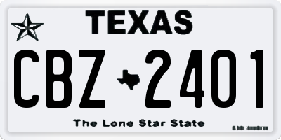 TX license plate CBZ2401