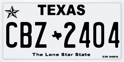 TX license plate CBZ2404
