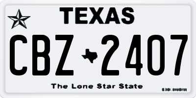 TX license plate CBZ2407