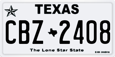 TX license plate CBZ2408