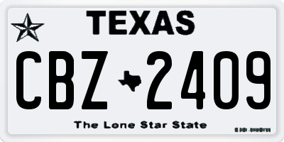 TX license plate CBZ2409