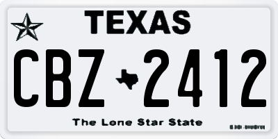 TX license plate CBZ2412
