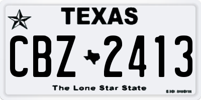 TX license plate CBZ2413