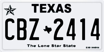 TX license plate CBZ2414