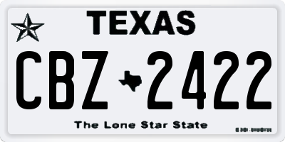 TX license plate CBZ2422