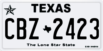 TX license plate CBZ2423