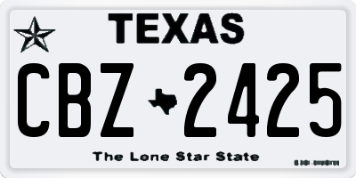 TX license plate CBZ2425