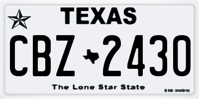 TX license plate CBZ2430