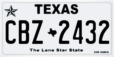 TX license plate CBZ2432