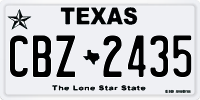 TX license plate CBZ2435