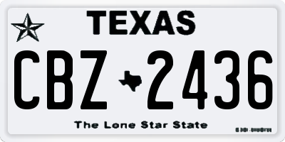 TX license plate CBZ2436