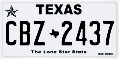 TX license plate CBZ2437