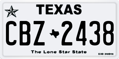 TX license plate CBZ2438