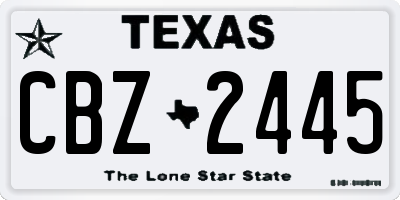 TX license plate CBZ2445
