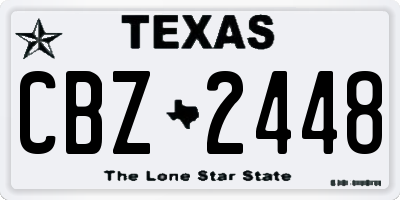 TX license plate CBZ2448