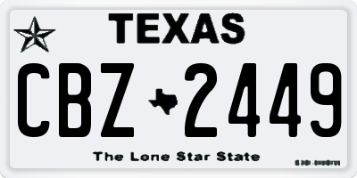 TX license plate CBZ2449